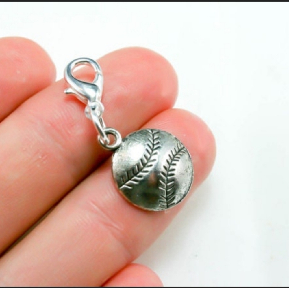 Clip On baseball charms planner sports charms bracelet pendant dreadlocks beads